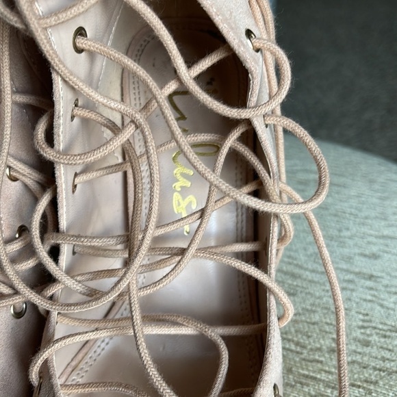 Lulus lace up stacked heel ankle booties - Picture 7 of 10